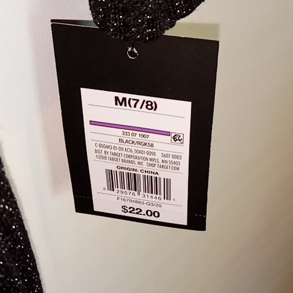 Black Metallic Jumper Girls M 7/8 Art Class NWT - Picture 5 of 7